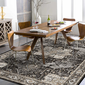 RUUGME 3x5 rug in black creates cozy living-room ambience