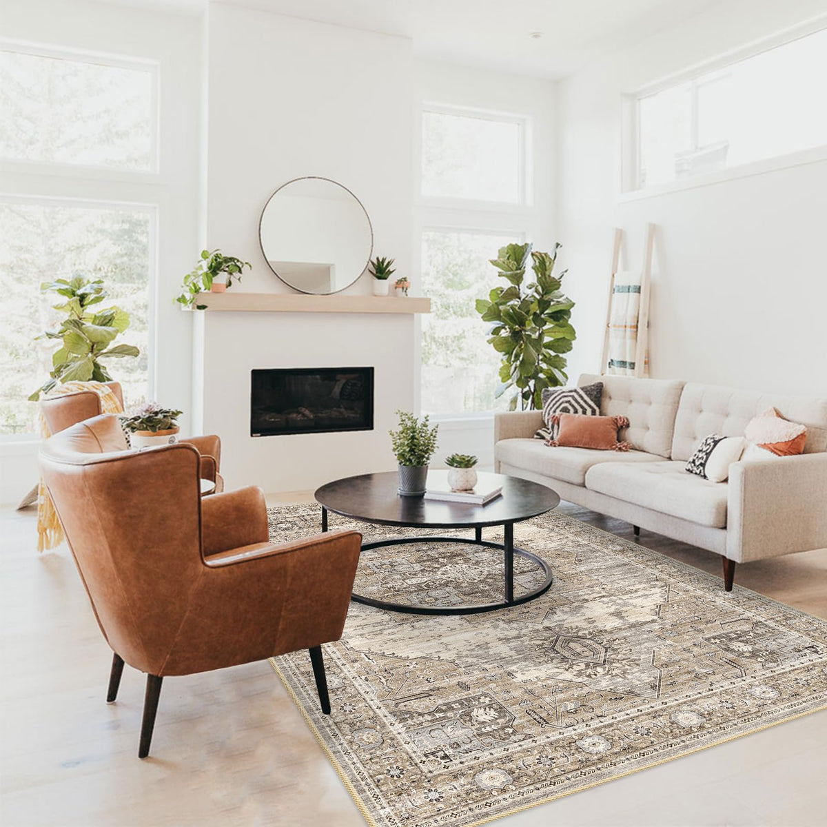 RUUGME washable rug beige — lightweight and machine washable for quick refresh.