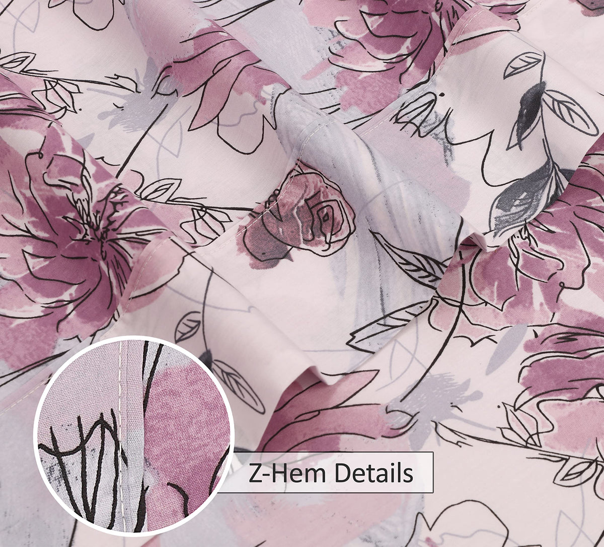 RUVANTI bed dressed in lilac floral percale sheets for a stylish sleep space
