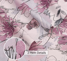 RUVANTI bed dressed in lilac floral percale sheets for a stylish sleep space