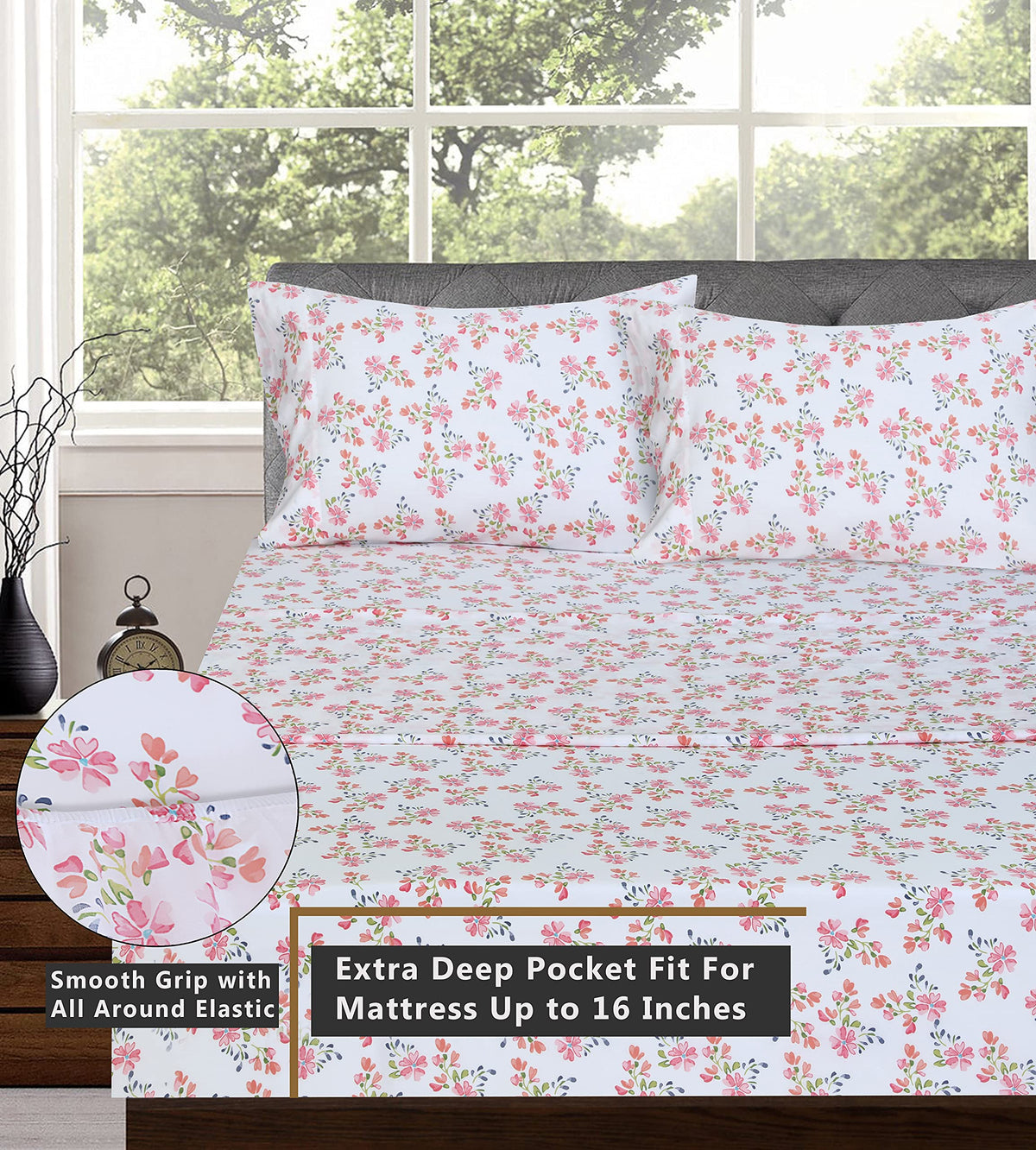 RUVANTI Bloomex pillowcase pair coordinates with hotel-style bedding.