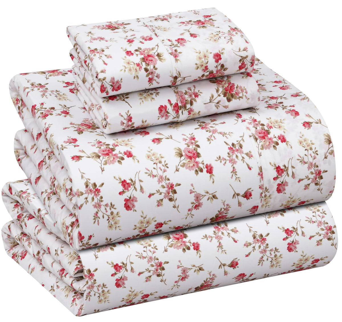 RUVANTI Bouquet percale sheets on full bed for cool, breathable sleep.