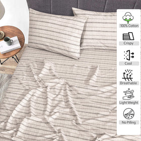 RUVANTI cooling breathable percale sheets showcase ample airflow for hot sleepers.