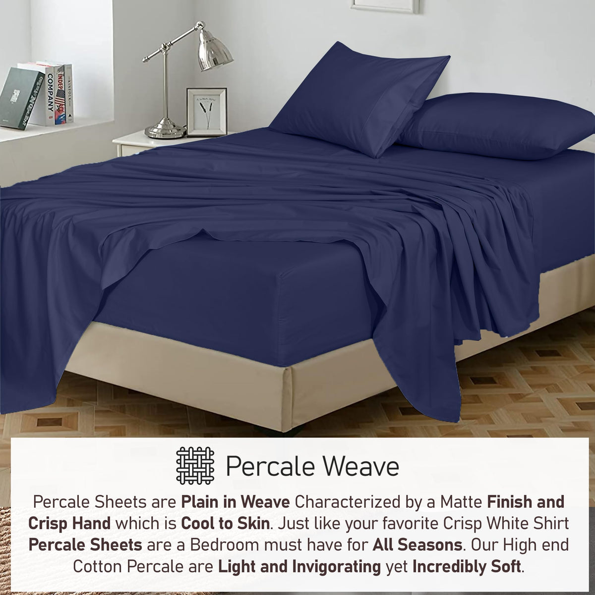 RUVANTI percale weave closeup reveals crisp, airy texture