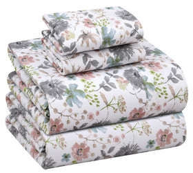 RUVANTI Dandelion Field percale flat-sheet showing crisp breathable fabric for warm nights