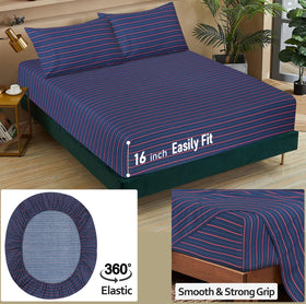 RUVANTI deep-pocket fitted sheet stretched over a mattress.