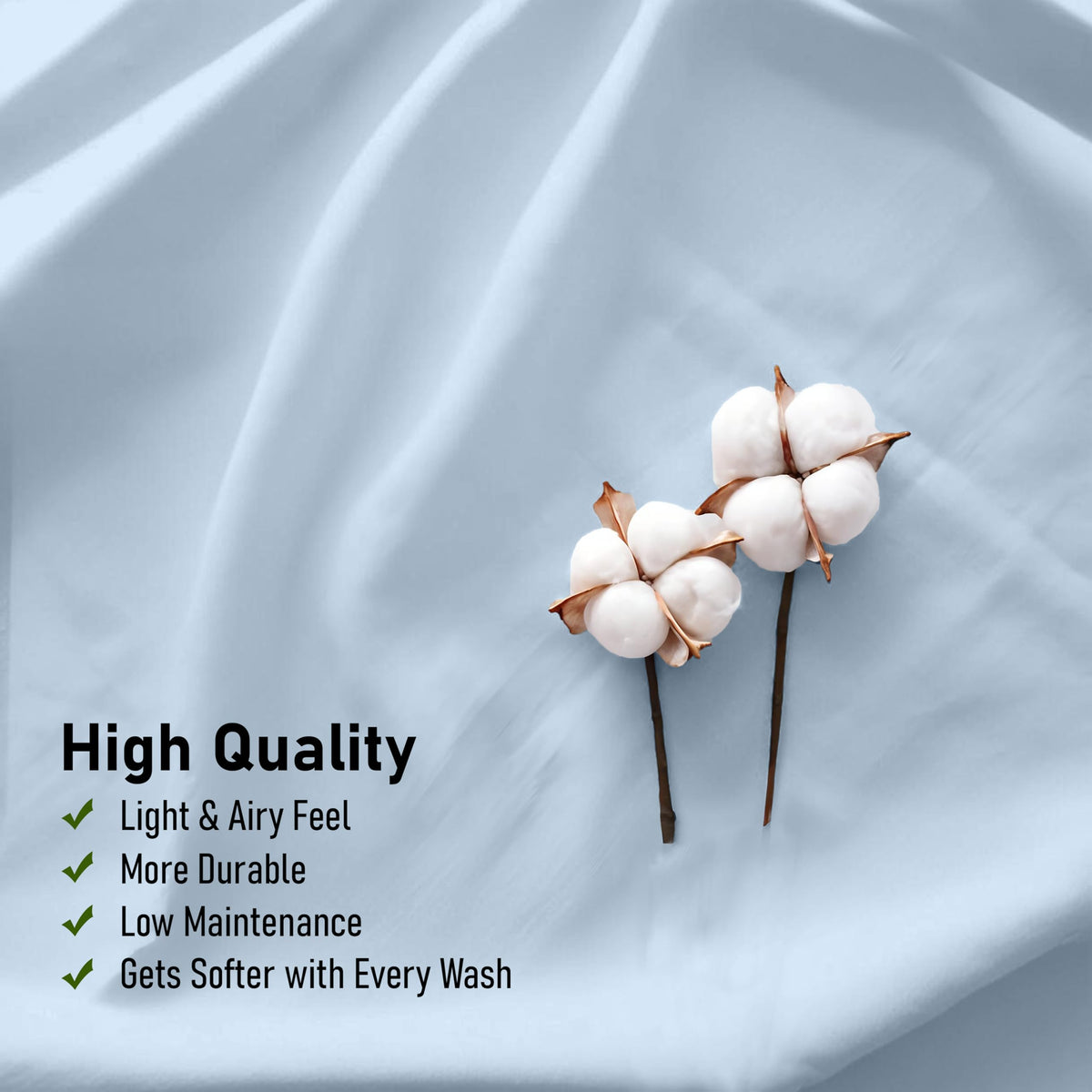 RUVANTI baby blue fabric swatch demonstrating light, airy drape
