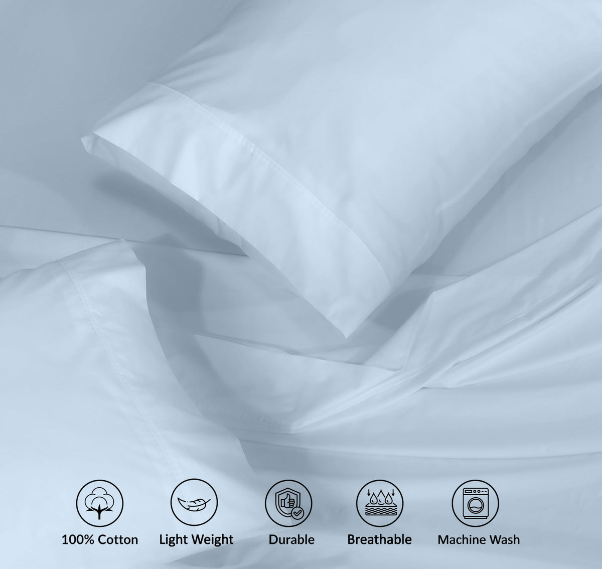 RUVANTI close-up of percale weave highlighting breathable texture