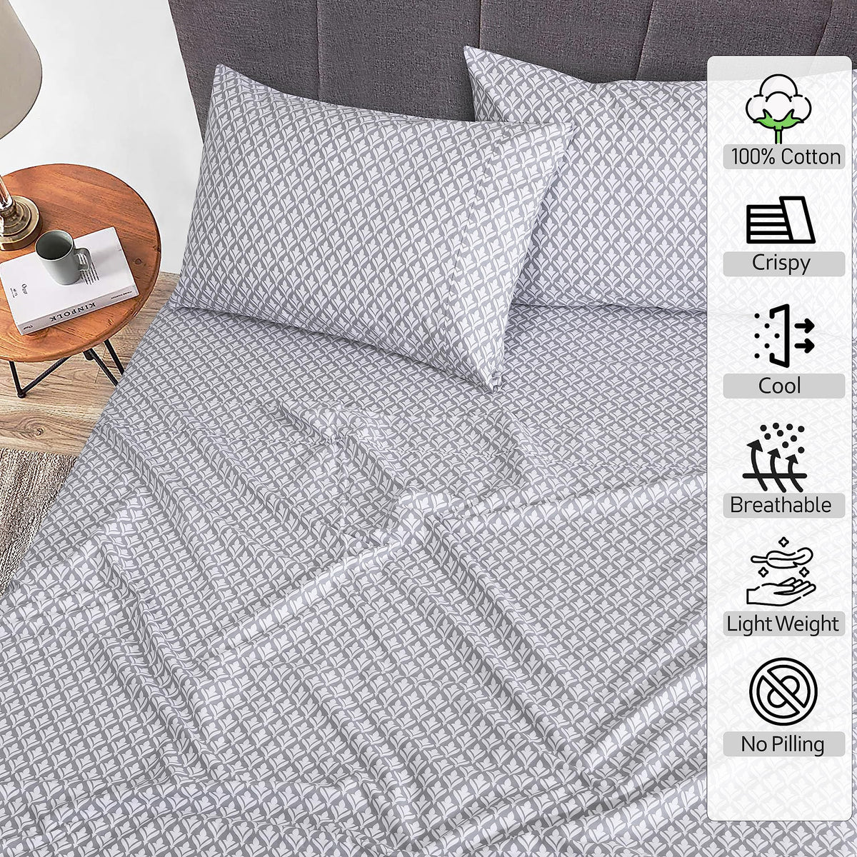 RUVANTI cooling-breeze percale design enhances airflow for hot sleepers
