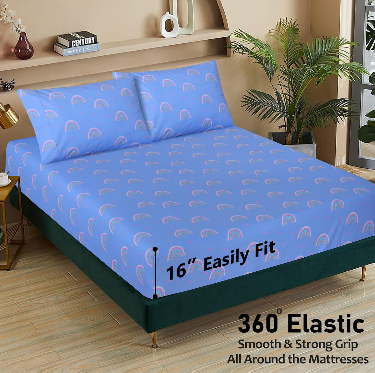 RUVANTI deep-pocket fitted sheet securely fitting a tall mattress