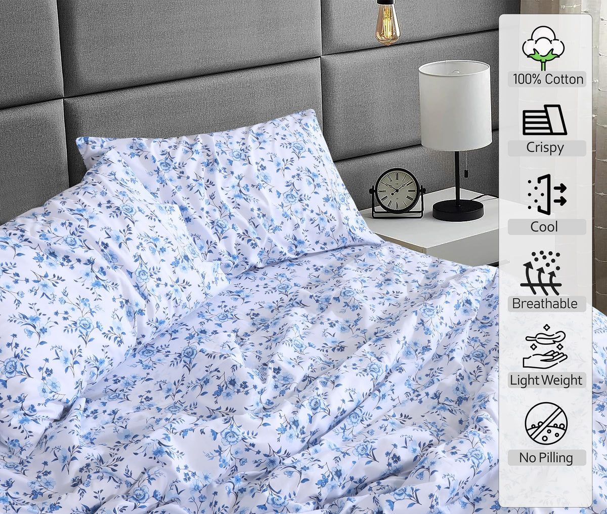 RUVANTI king fitted sheet with 16 inch deep pocket ensures a secure fit.