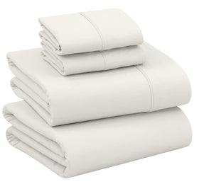 RUVANTI percale king flat sheet close-up, crisp cooling weave for hot sleepers