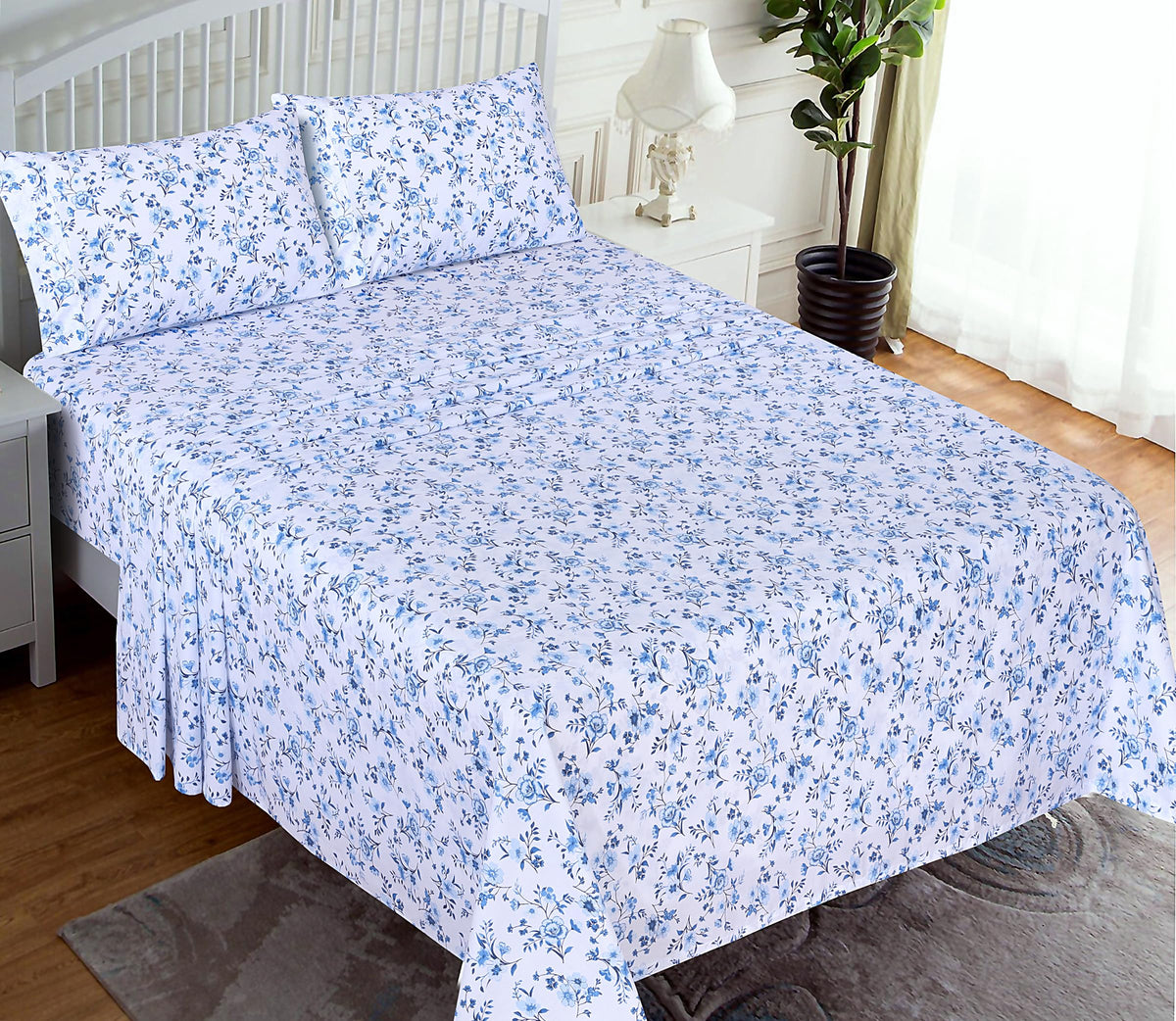 RUVANTI king flat sheet features crisp hotel-style finish and lightweight comfort.