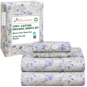 Ruvanti percale sheets queen with crisp cooling weave for hot sleepers.
