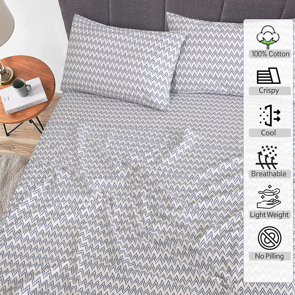 RUVANTI queen crisp hotel style sheets deliver luxury and lasting breathability.