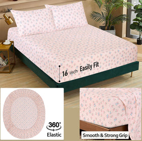 RUVANTI fitted sheet 60x80 with 16-inch pocket on mattress.