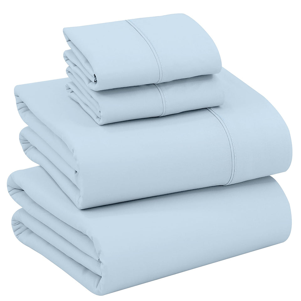 RUVANTI queen flat sheet showing crisp percale finish for a cool sleep