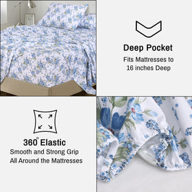 RUVANTI Paislyona floral pattern on the sheet for a refined look.