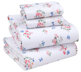 RUVANTI queen percale sheets top view shows cooling, breathable fabric for hot sleepers