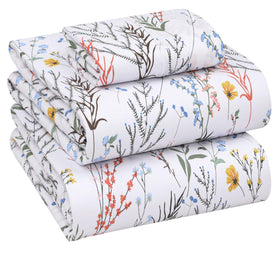 RUVANTI percale twin flat sheet shows crisp cooling fabric for hot sleepers.