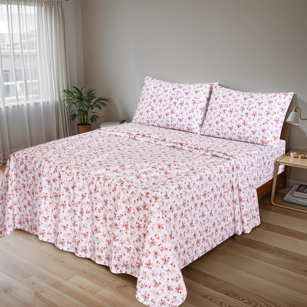 RUVANTI percale weave close-up shows airy, crisp texture.