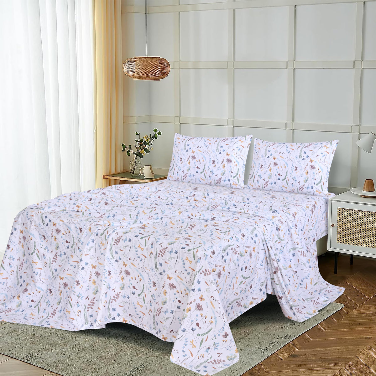 RUVANTI pillowcases 20x30 alongside the sheet set for complete look.