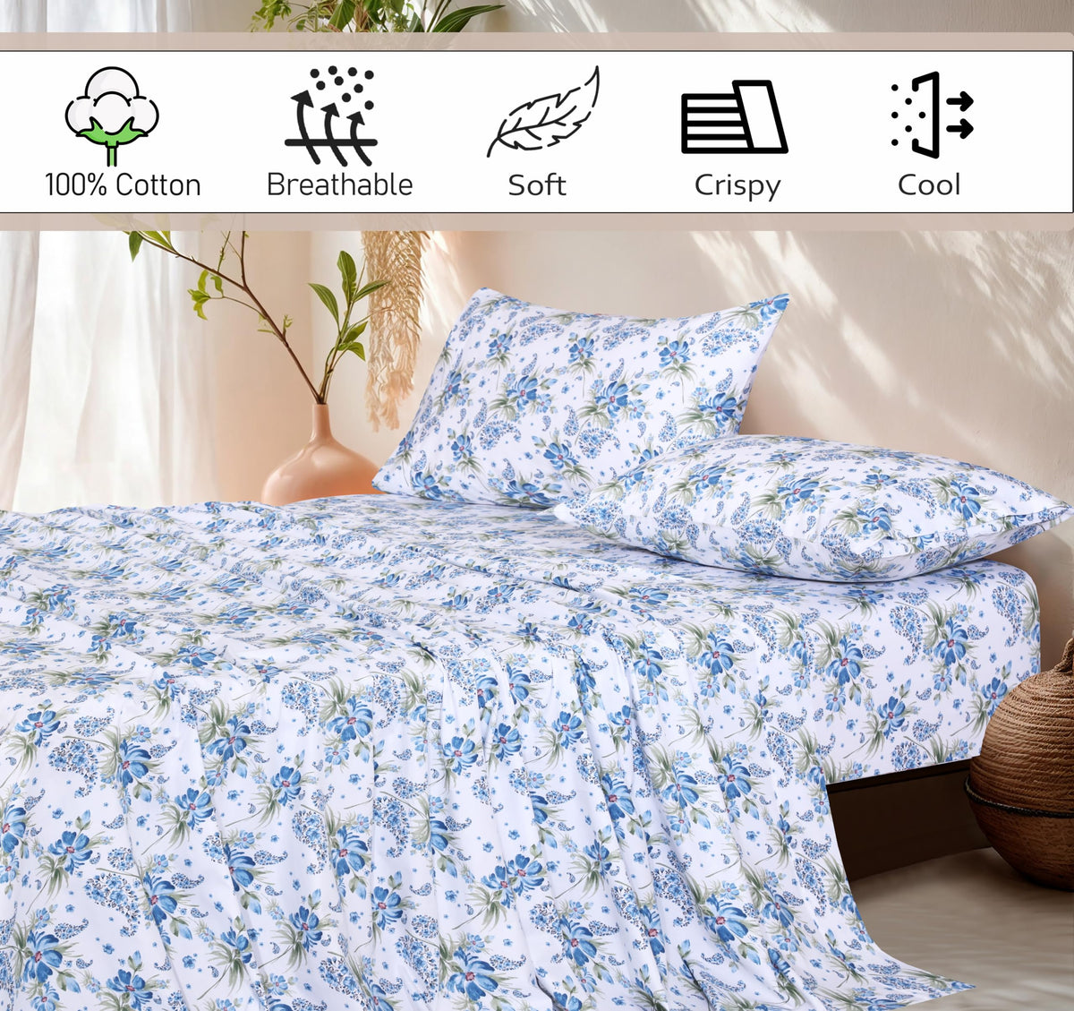 RUVANTI 20x40 pillowcases complement the sheets with smooth, durable softness.