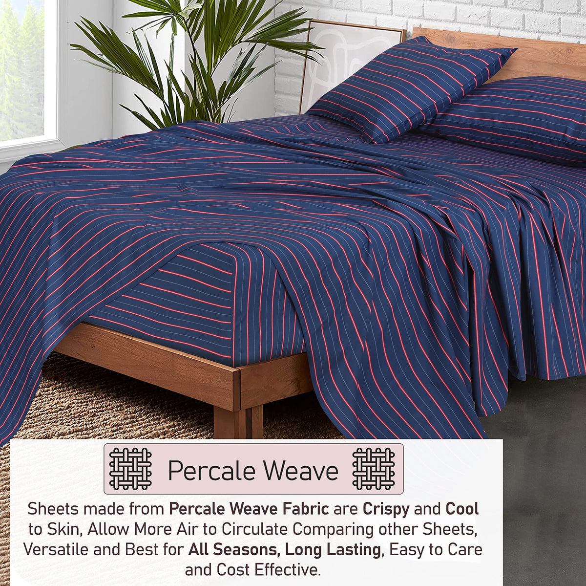 RUVANTI pillowcases on bed show breathable, soft fabric.