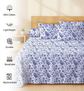 RUVANTI Wild Flower bed sheets folded neatly demonstrate breathable, lightweight cotton