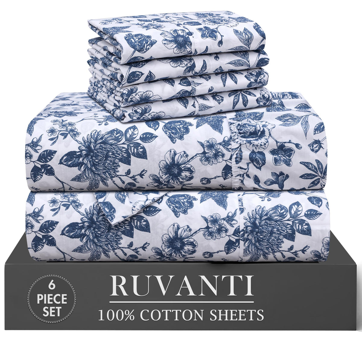 RUVANTI Wild Flower bedding set close-up texture shows crisp percale weave and softness