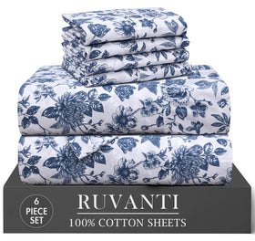 RUVANTI Wild Flower bedding set close-up texture shows crisp percale weave and softness