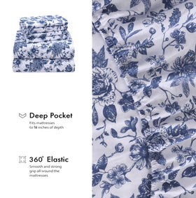 Ruvanti Wildflower breathable cotton close-up for all-night comfort.