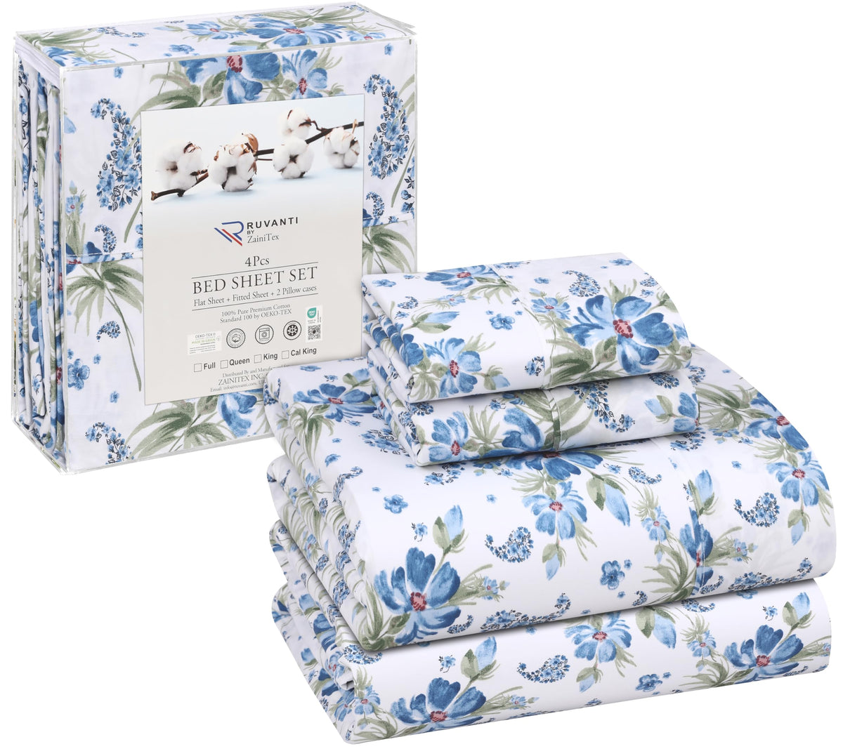 RUVANTI Paislyona sheets maintain a relaxed, wrinkle-washed look after washing.