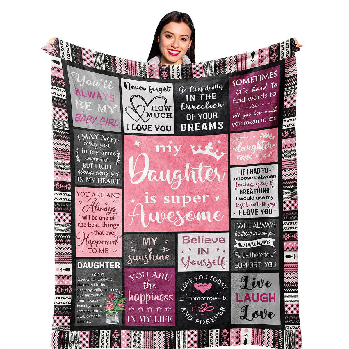 Ruvinzo daughter blanket 60x50 inches, breathable flannel for cozy warmth