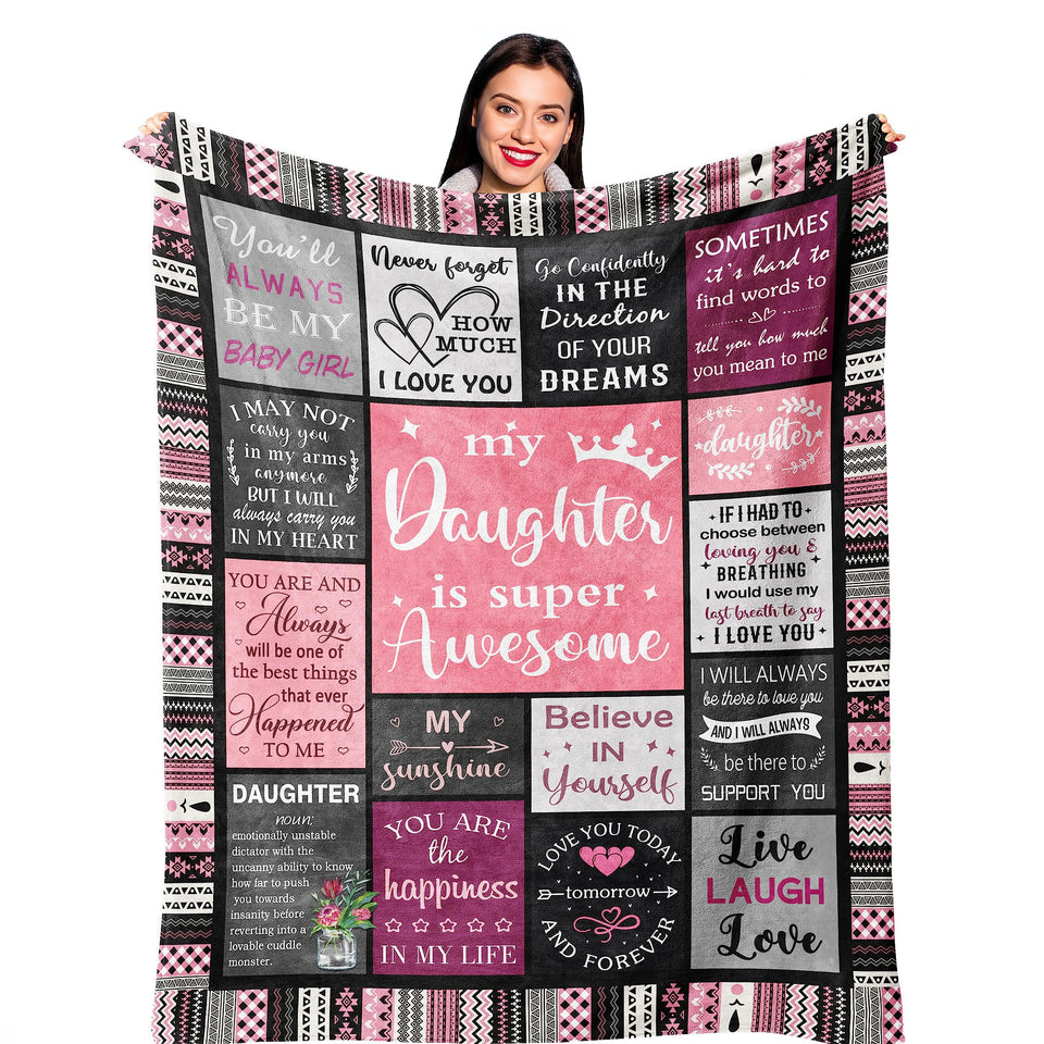 Ruvinzo daughter blanket 60x50 inches, breathable flannel for cozy warmth