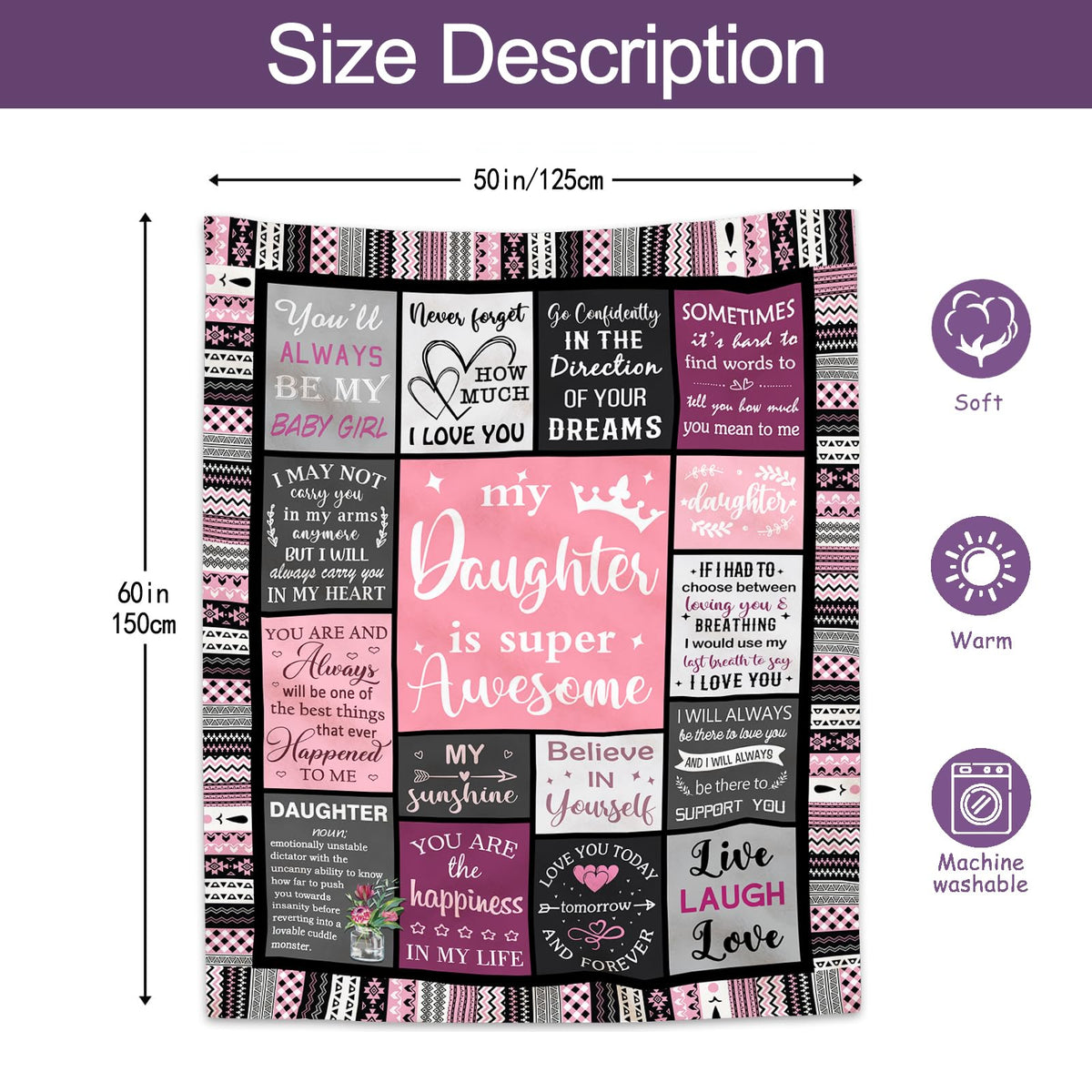 Ruvinzo indoor/outdoor blanket versatile at 60x50 inches