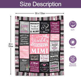 Ruvinzo Mimi blanket shown as bed throw, breathable fabric.
