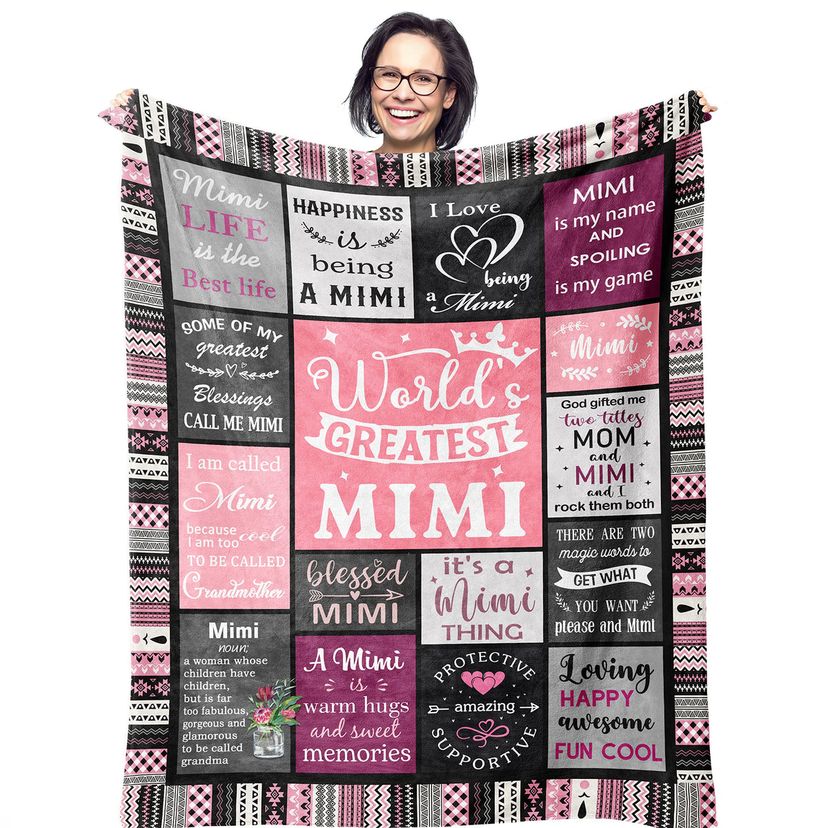 Ruvinzo Mimi blanket on a sofa, soft fleece for year-round warmth and comfort.