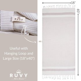 Ruvy decorative hand towels with hanging loop ideal as guest towels and bathroom decor.
