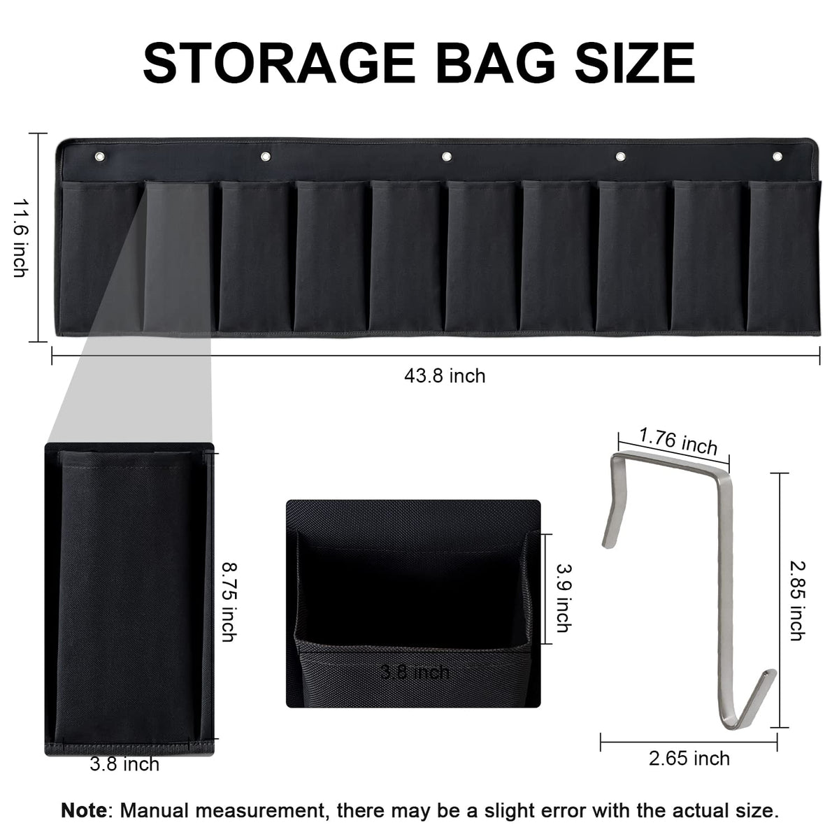 RVZONE oxford cloth bedside organizer demonstrates durable, easy clean material for everyday storage.