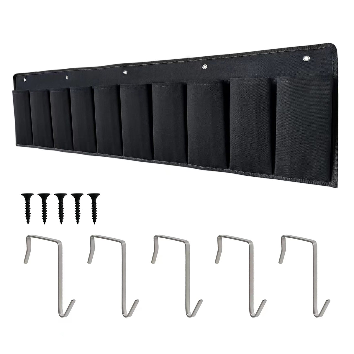 RVZONE shoe pockets bedside organizer hanging with 10 pockets keeps shoes neatly organized within reach.