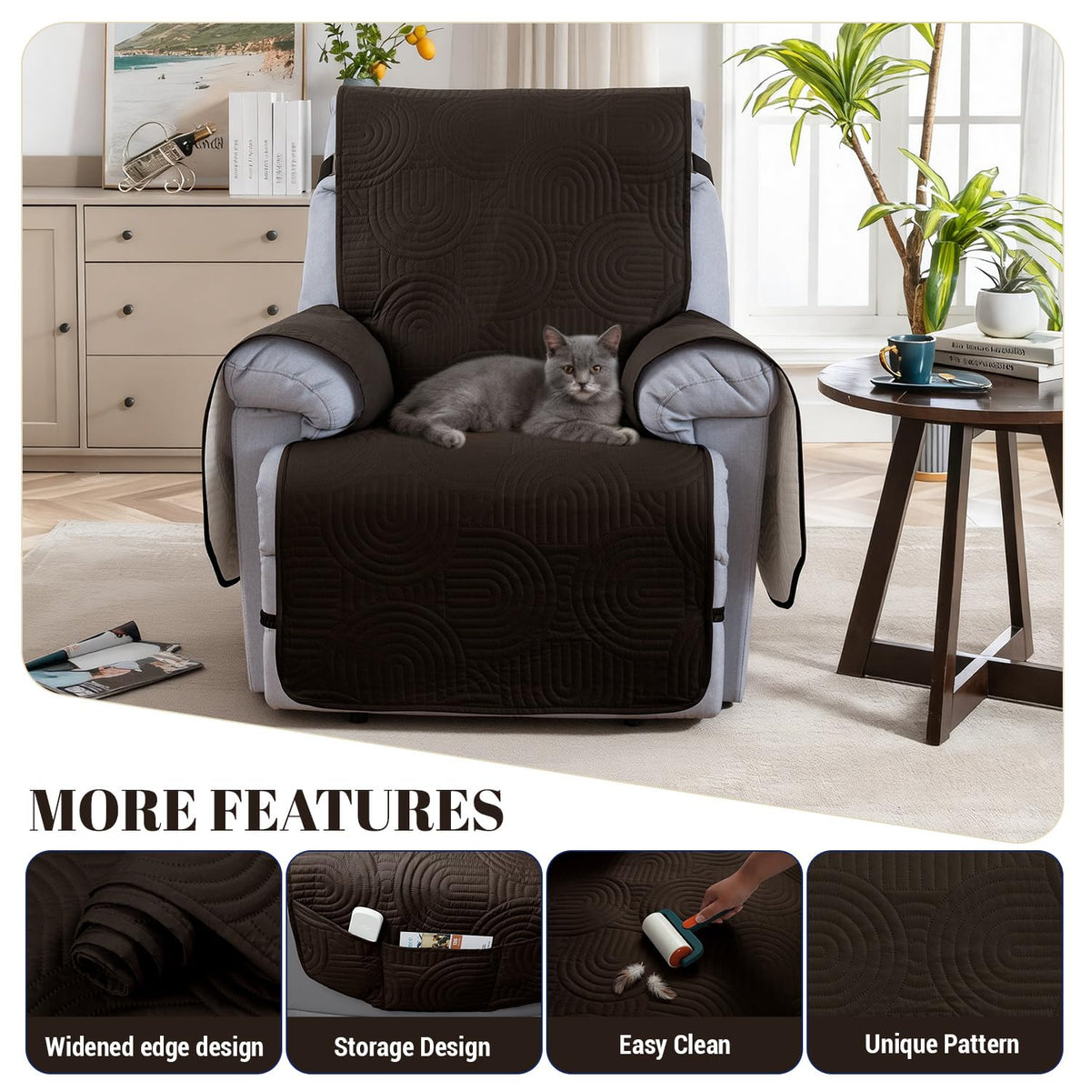 Rwoyno recliner cover is easy to wash and maintain