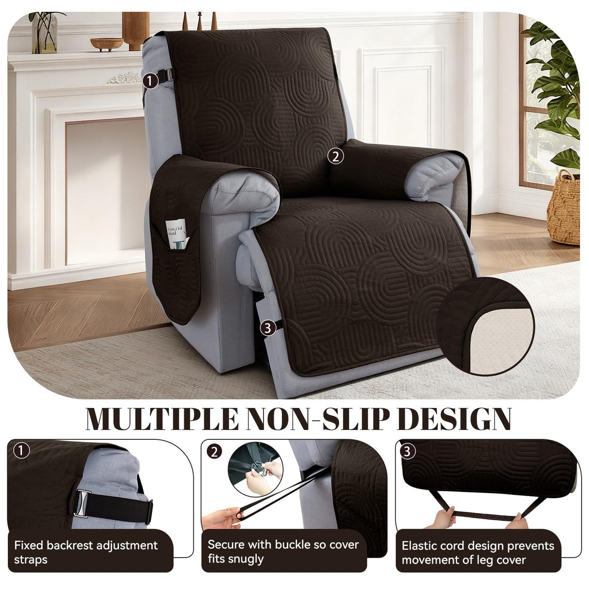 Rwoyno recliner cover protects against pet hair and messes