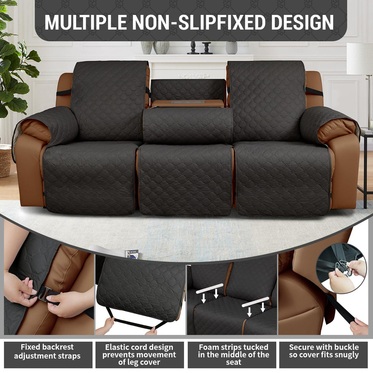 Rwoyno dark grey recliner cover refreshes living spaces for homes with kids and pets