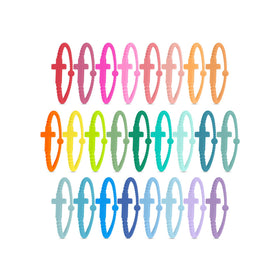 Ryan & Rose Jesus Bracelet Cross silicone Kaleidoscope 25-pack vibrant colors appeal to kids and teens.