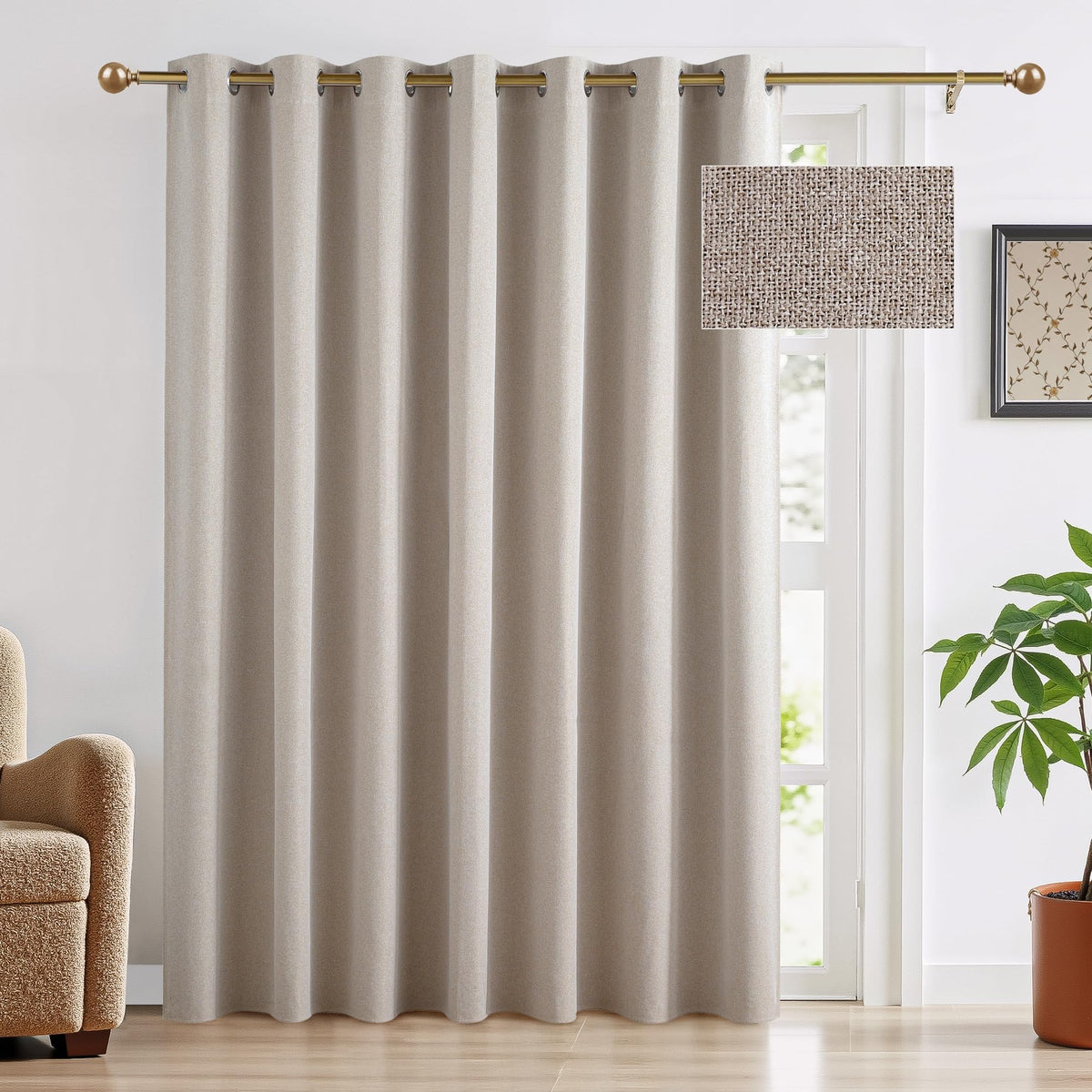RYB HOME blackout curtain front view blocks light for undisturbed sleep.