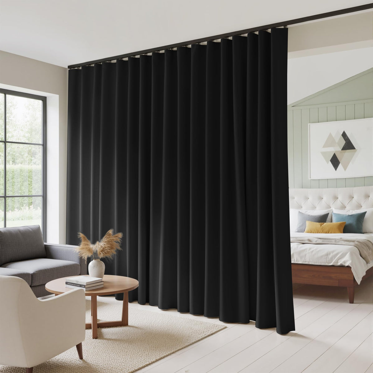 RYB HOME blackout room divider curtain creates instant privacy in any room