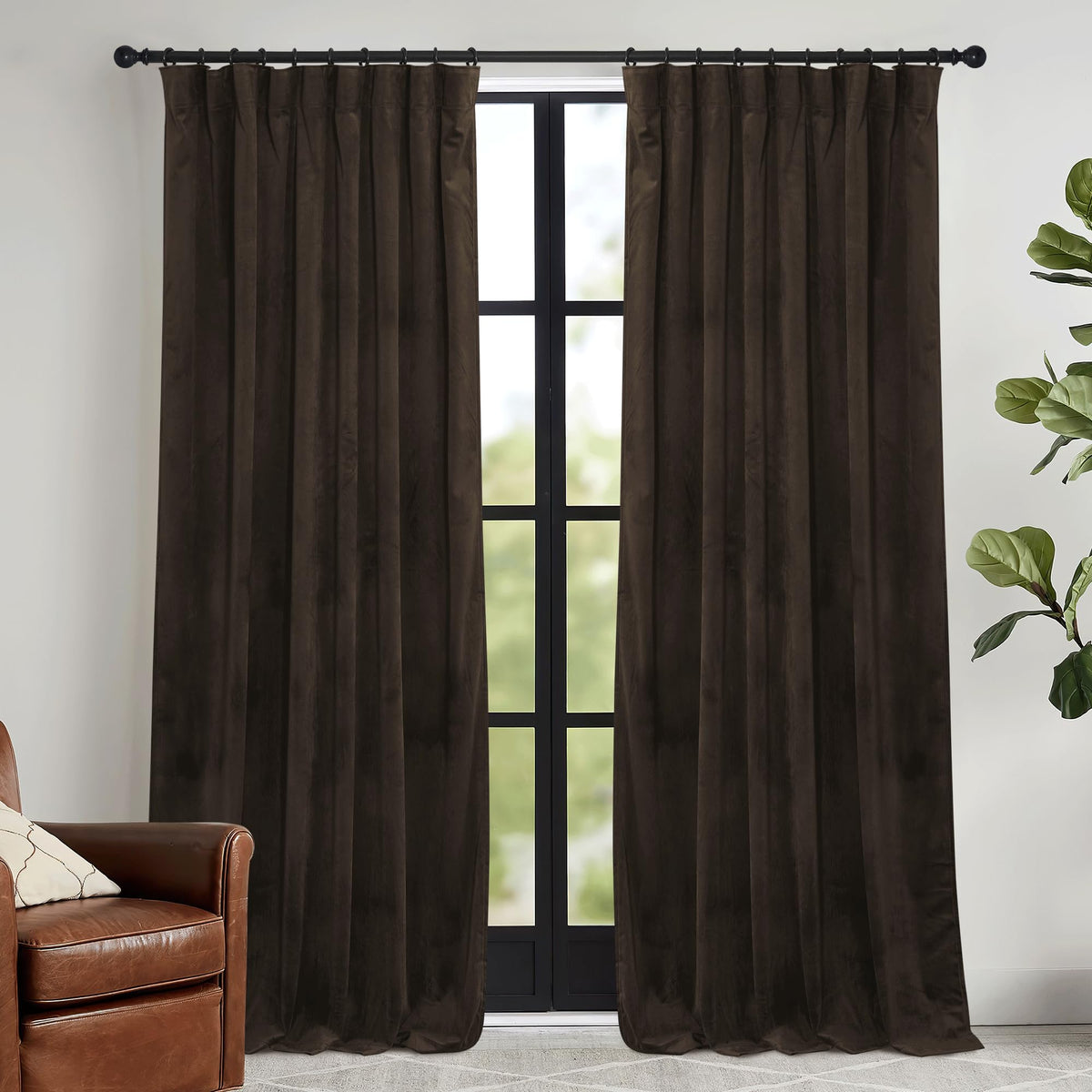 RYB HOME heavy velvet drapes show premium fabric and strong light control.