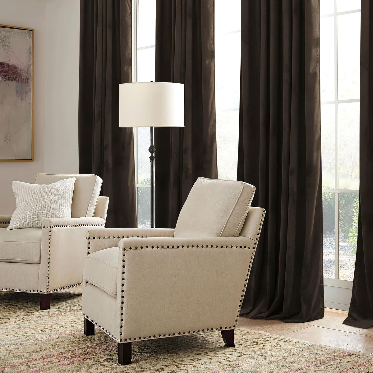 RYB HOME easy-care velvet drapes stay stylish with gentle machine washing.