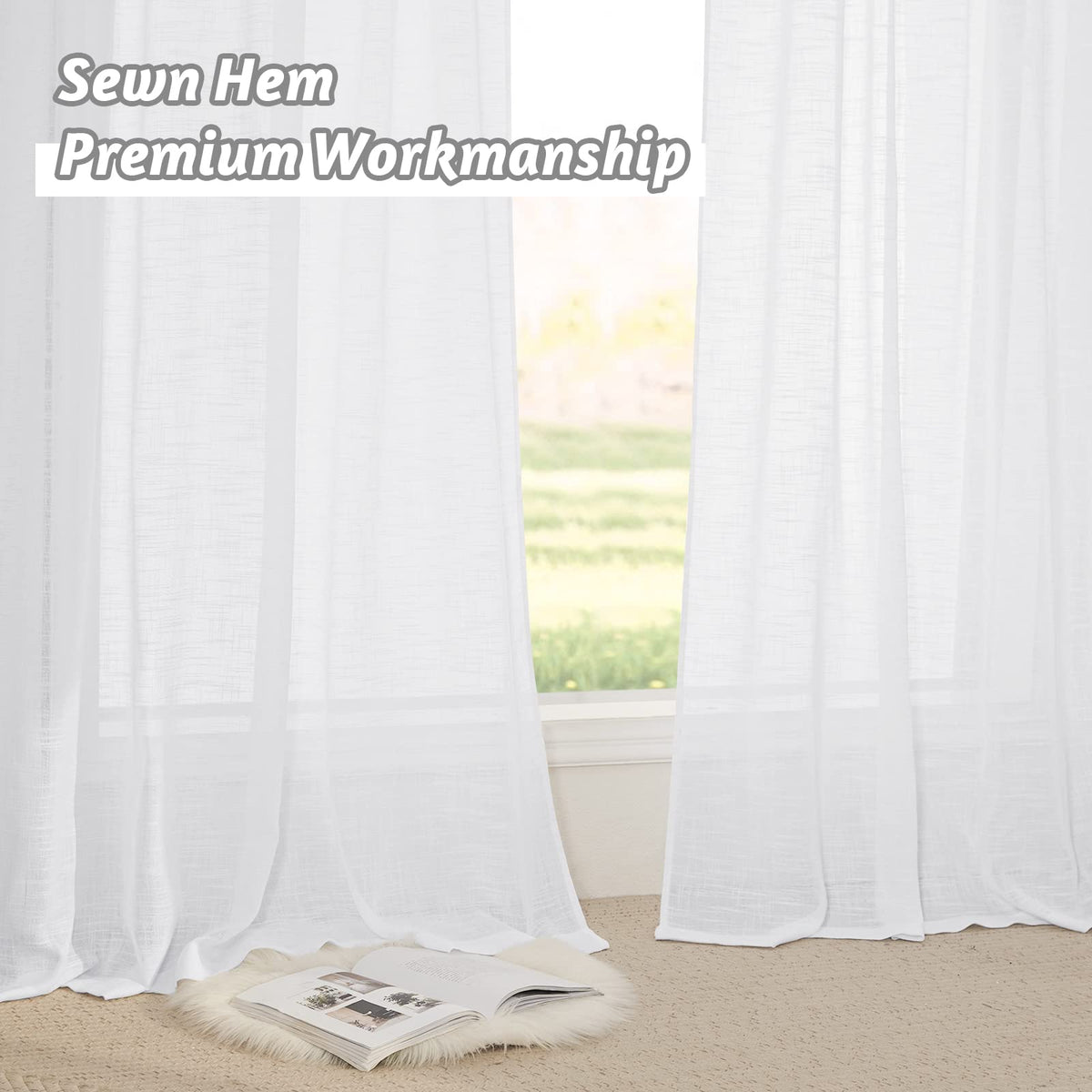 RYB HOME machine-washable curtains for easy care and long-lasting use.